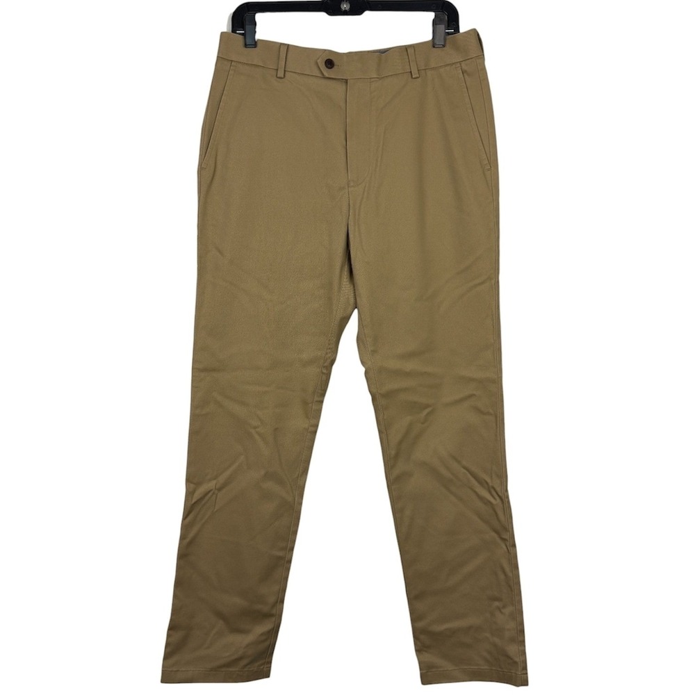 Charles Tyrwhitt NON IRON Chino Pants Mens 32x30 Slim Cotton Stretch Khaki Tan